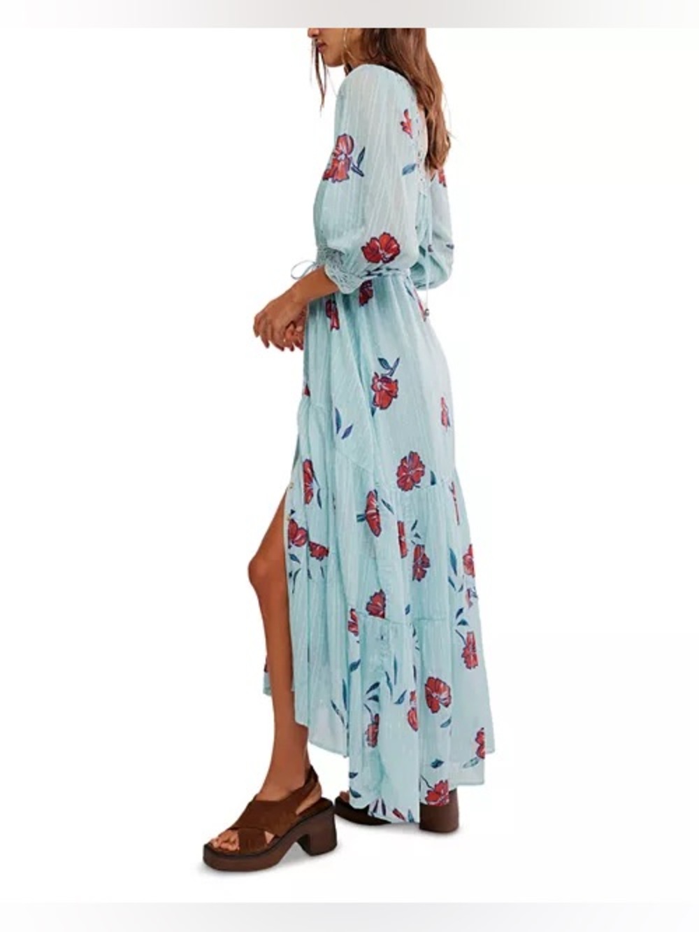 *NWT* Free People Morning Meadows Long-Sleeve Maxi Dress - Picture 4 of 14